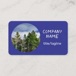 Carte De Visite paysage naturel arbres persistants sur gris clair
