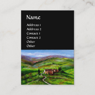 CARTE DE VISITE PAYSAGE TOSCANE AUX COLLINES VERTES