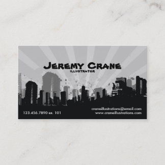 Carte De Visite Paysage urbain grunge urbain - blanc