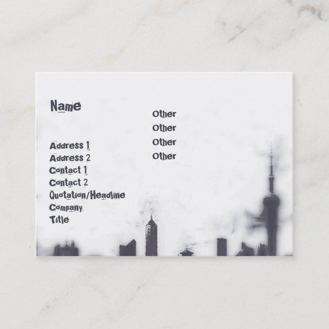 Carte De Visite Paysage urbain - potelé (Devant)