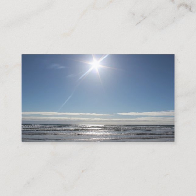 Carte de visite paysager Sun Over Ocean Beach (Devant)