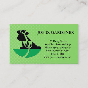 Carte De Visite Paysagiste de jardinier avec l'usine de creusement