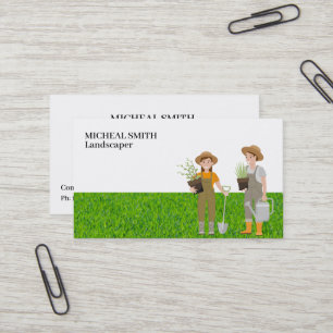 Carte De Visite Paysagiste Entretien de pelouse Jardinier