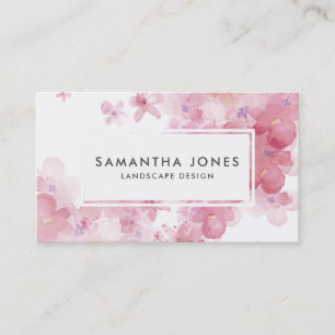 Carte De Visite Paysagiste floral rose moderne