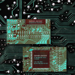 Carte De Visite PCB turquoises, circuit imprimé - Technologie