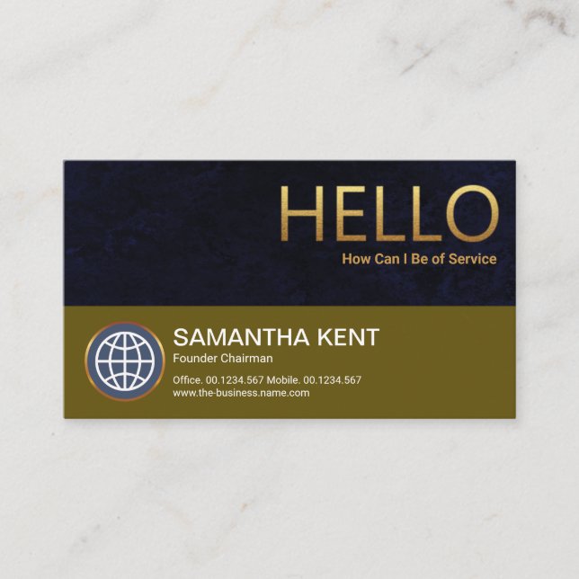 Carte De Visite PDG fondateur de Purple Grunge Layer Gold Hello (Devant)