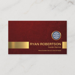 Carte De Visite PDG fondateur de Red Grunge Gold Strige