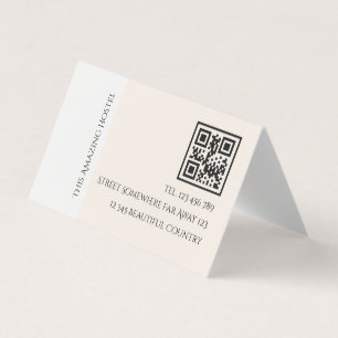 Carte De Visite Peac Elegant Hostel Minimal QR code examen