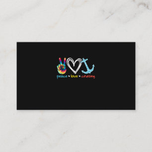 Carte De Visite Peace Love Cruising Ship Flottant Ocean Tie Dye