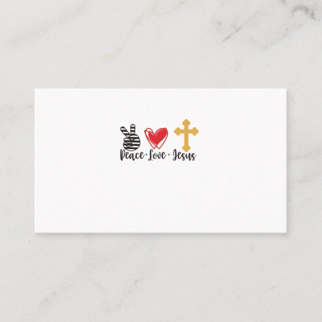 Carte De Visite Peace Love Jesus cross-01 (Devant)
