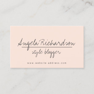 Carte De Visite Peach, blogueur minimaliste et manuscrit unique