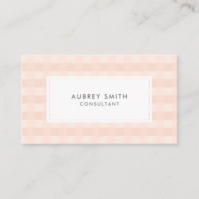 Carte De Visite Peach En vichy Motif professionnel (Devant)