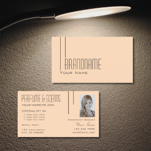 Carte De Visite Peach Pastel clair avec Photo Professional Moderne