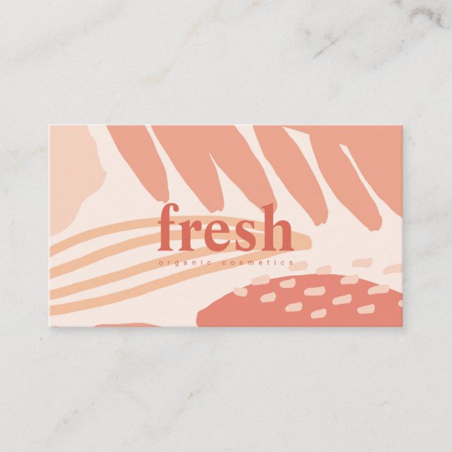 Carte De Visite Peach Peach Pink Coral Crush Abstrait (Devant)