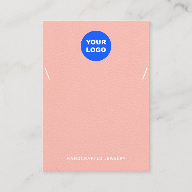 Carte De Visite Peach Pink Ajouter Logo Collier Bracelet Afficher (Devant)