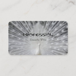 Carte De Visite Peacock blanc mignon Joli Plumes Design unique