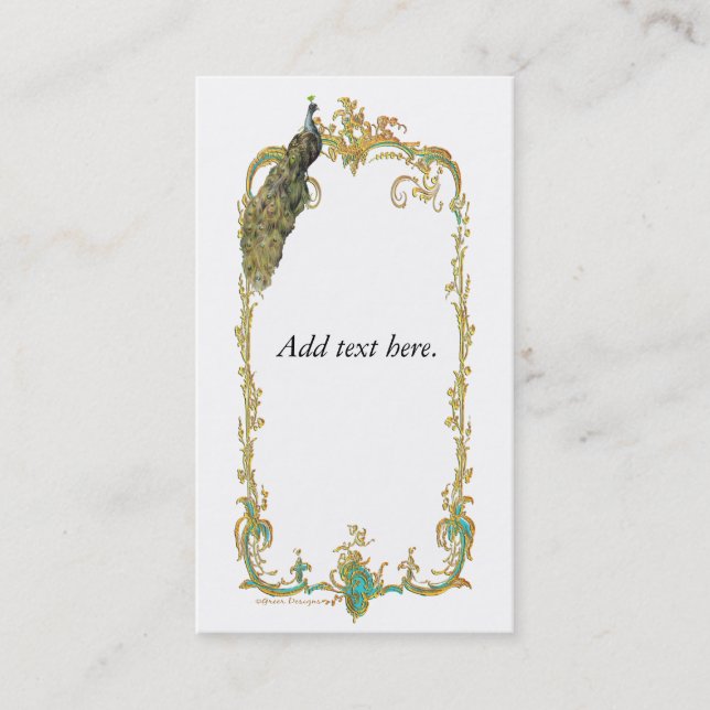 Carte de visite Peacock in Paisley (Devant)