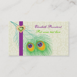 Carte De Visite Peacock plumes violet vert oeil attrayant