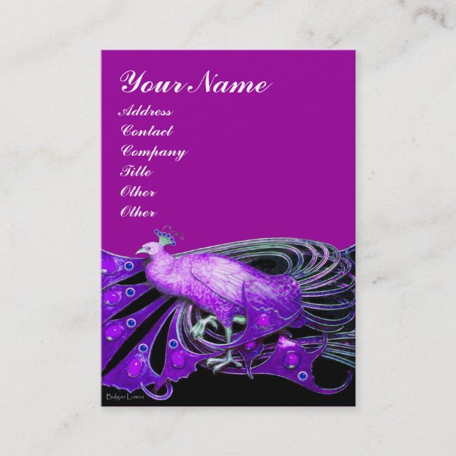 Carte De Visite PEACOCK violet (Devant)