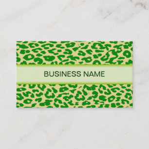 Carte De Visite Peau à motif léopard et vert uni
