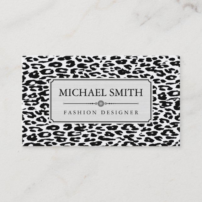 Carte De Visite Peau de léopard moderne élégante professionnelle # (Devant)