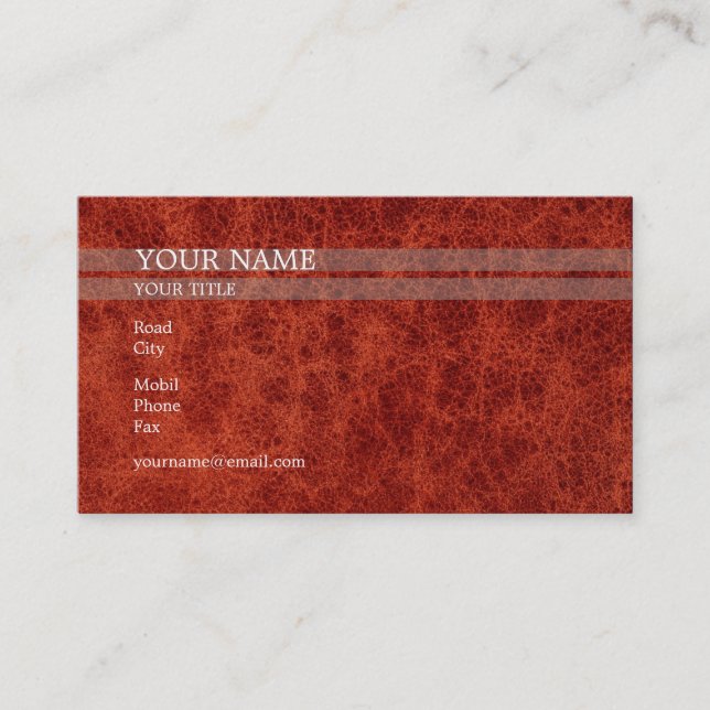 Carte De Visite Peau rouge | élégant (Devant)