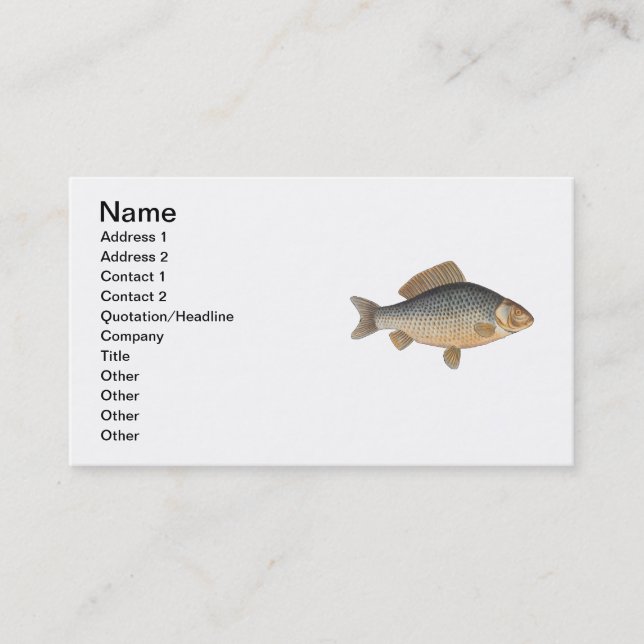 Carte De Visite Pêche à la carpe peinture à l'eau douce (Devant)