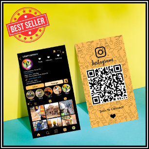 Carte De Visite Pêche Instagram de construction   Code QR