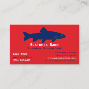 Carte De Visite Pêche personnalisée à la truite Pêcheur en eau d