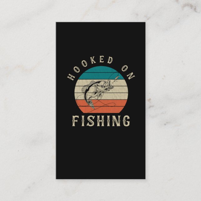 Carte De Visite Pêche rétro Pêche au canon Funny Pêche au bar (Devant)