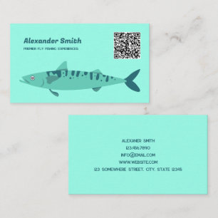 Carte De Visite Pêcher à la volée QR personnalisé
