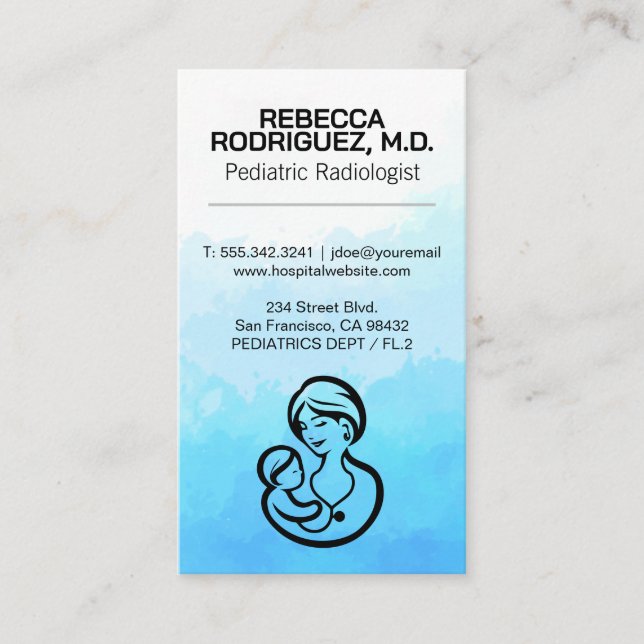 Carte De Visite Pédiatrie | Logo mère enfant | MÉDICALE (Devant)