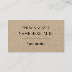 Carte de visite pédiatrique simple et minimal