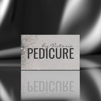 Carte De Visite Pedicure Design ongles Gris Parties scintillant Po