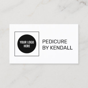 Carte De Visite Pedicure Nail Studio Minimal Tendance Simple Blanc