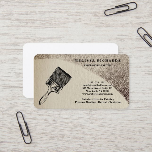 Carte De Visite Peintre (Devant/Arrière en situation)