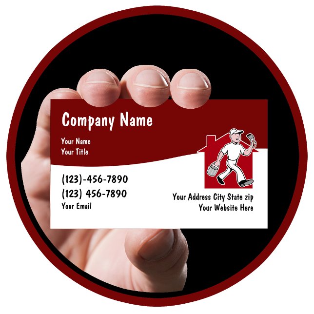 Carte De Visite Peintre de maison moderne (House Painter Business Cards)