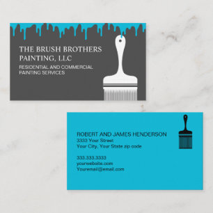 Carte De Visite Peintre de maison professionnelle en bleu noir