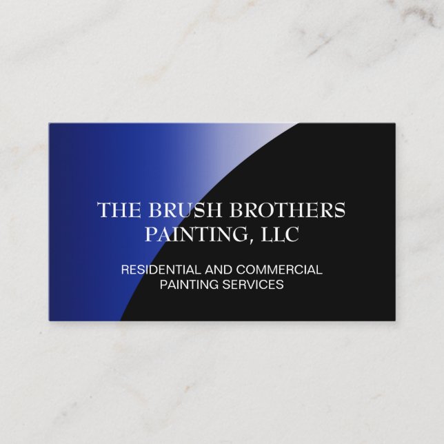 Carte De Visite Peintre de maison professionnelle en noir bleu (Devant)
