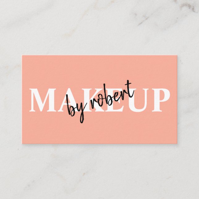 Carte De Visite Peintre de maquillage noir rose gras signature scr (Devant)