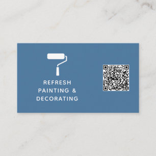 Carte De Visite Peintre Et Décorateur Code QR Peinture Roller Mari