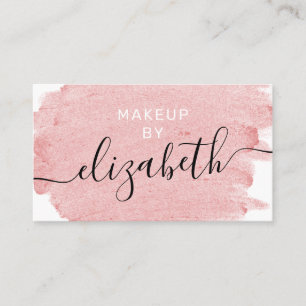 Carte De Visite Peintre moderne de maquillage d'aquarelle rose