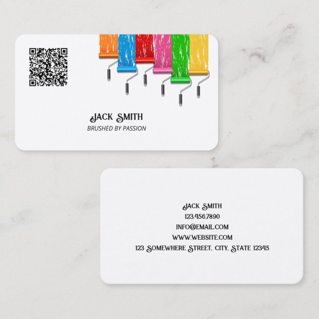 Carte De Visite Peintre personnalisé QR (Devant / Derrière)
