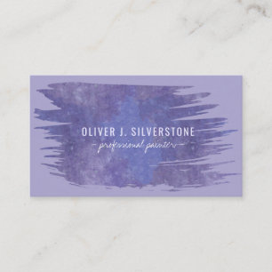 Carte De Visite Peintre professionnel couleur violet aquarelle bro