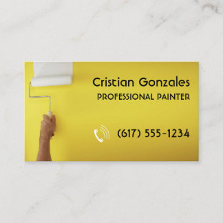 Carte De Visite Peintre professionnel | Peinture Décor Jaune