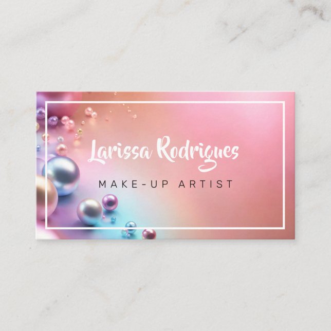 Carte De Visite Peintre rose pastel brillant (Devant)