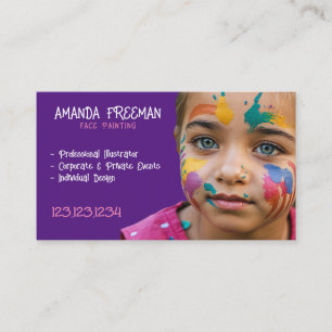 Carte De Visite Peintre unique pour enfants rose et violet