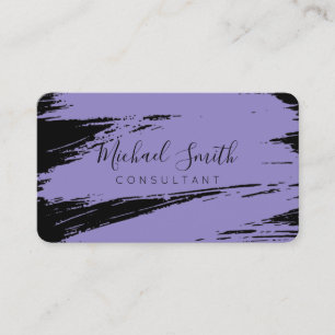 Carte De Visite Peinture à brosse noire moderne Lavender