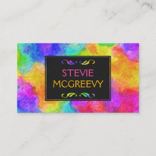 Carte De Visite Peinture à huile multicolore