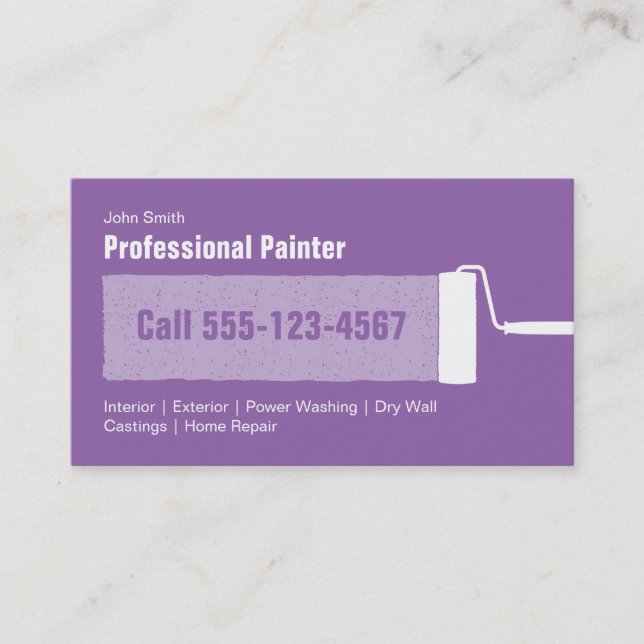 Carte De Visite Peinture à la maison professionnelle pourpre faite (Devant)